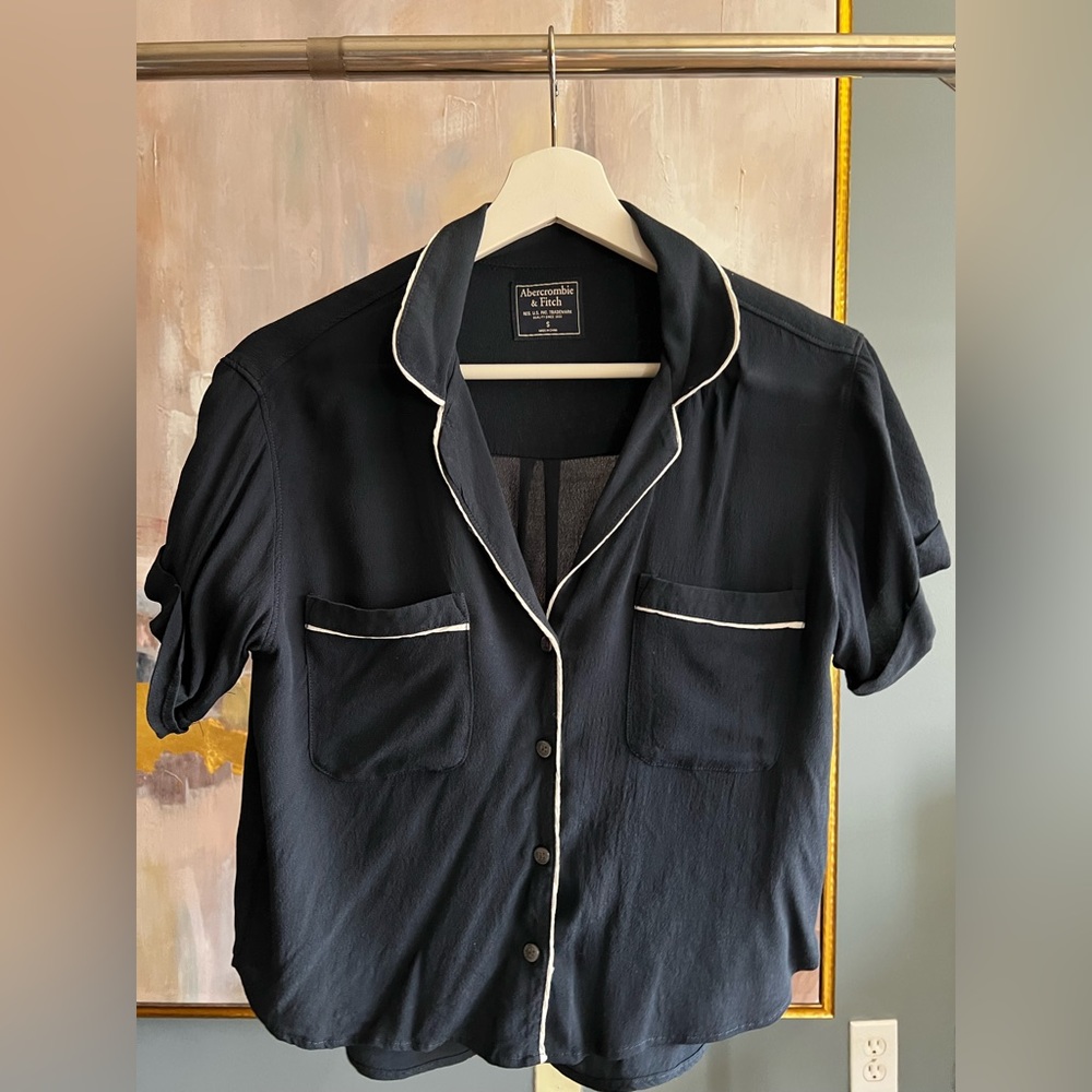 Dark navy pajama style shirt